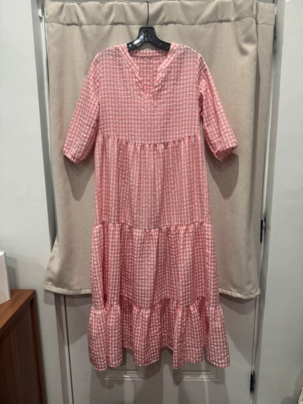 Pink gingham dress